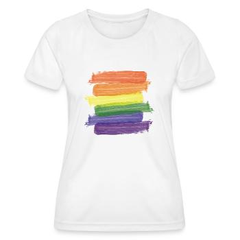 Regenbogen Pinsel (Strokes) - Frauen Funktions-T-Shirt - Weiß - Vorne - AI Model Female 172 dark (172cm)