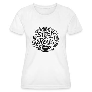 Ziehen Sie es echt - Frauen Funktions-T-Shirt - Weiß - Vorne - AI Model Female 172 dark (172cm)