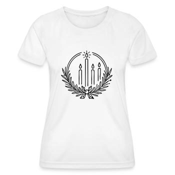 Advent wreath 4 candles burning Christmas - Women's Functional T-Shirt - white - Front - AI Model Female 172 dark (172cm)