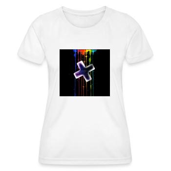 Plus vor einen Regenbogen - Frauen Funktions-T-Shirt - Weiß - Vorne - AI Model Female 172 dark (172cm)