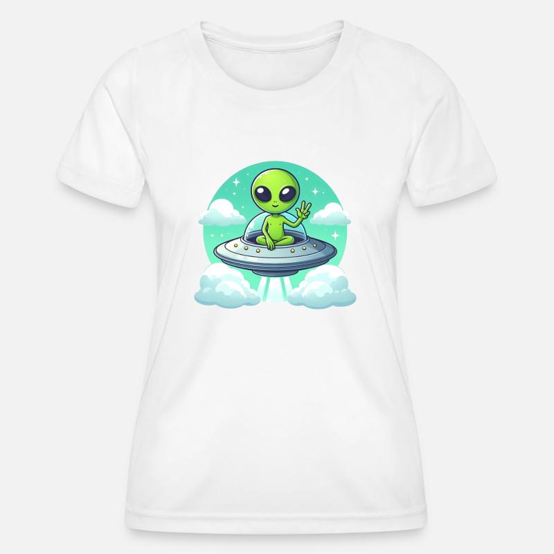 Alien Shows Peace - Women's Functional T-Shirt - white