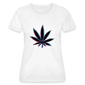 Herbe à effet 3D - T-shirt sport Femme - blanc - Devant - AI Model Female 172 dark (172cm)
