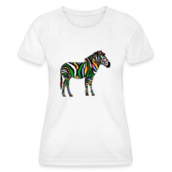 Zebra - Frauen Funktions-T-Shirt - Weiß - Vorne - AI Model Female 172 dark (172cm)