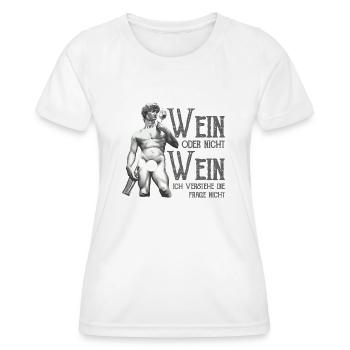 Wein Oder Nicht Wein? Lustig Weintrinker Spruch - Frauen Funktions-T-Shirt - Weiß - Vorne - AI Model Female 172 dark (172cm)