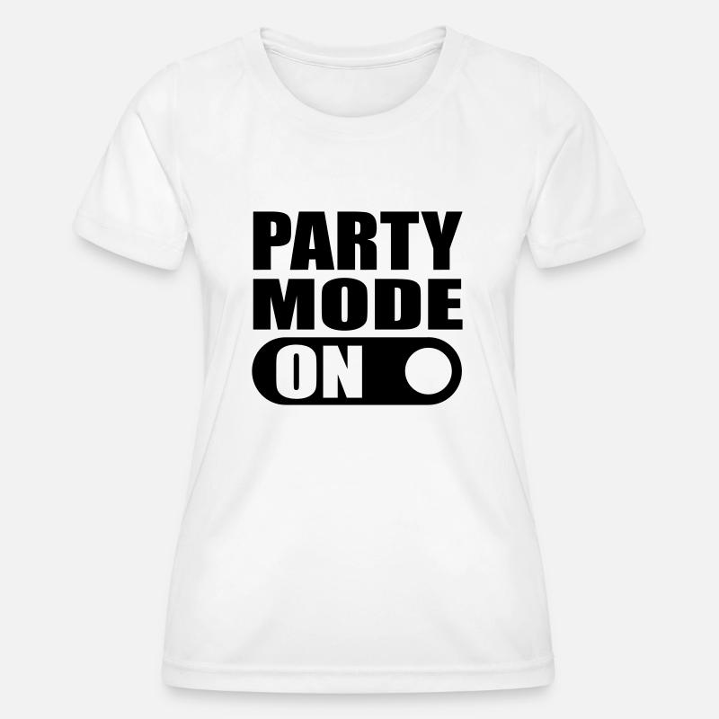 party mode on - Women's Functional T-Shirt - white