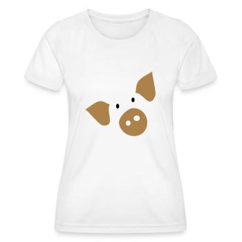 piggy_face_farm Tier - Frauen Funktions-T-Shirt - Weiß - Vorne - AI Model Female 172 dark (172cm)