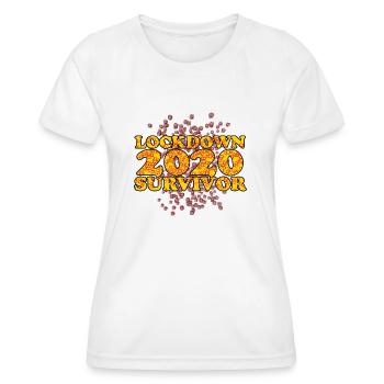CONFINEMENT - Survivant 2020 - T-shirt sport Femme - blanc - Devant - AI Model Female 172 dark (172cm)