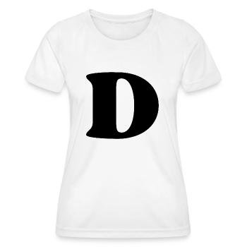 Lettre d - T-shirt sport Femme - blanc - Devant - AI Model Female 172 dark (172cm)