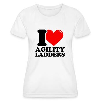 J’adore les échelles d’agilité - fitness haltérophilie l - T-shirt sport Femme - blanc - Devant - AI Model Female 172 dark (172cm)