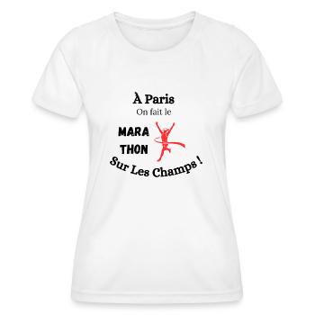 In Paris machen wir den Marathon auf den Champs! - Frauen Funktions-T-Shirt - Weiß - Vorne - AI Model Female 172 dark (172cm)