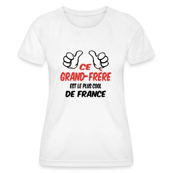 MEILLEUR Grand Frère - T-shirt sport Femme - blanc - Devant - AI Model Female 172 dark (172cm)