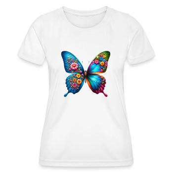 Bunter Schmetterling, von der Natur inspirierte Sommerstimmungen - Frauen Funktions-T-Shirt - Weiß - Vorne - AI Model Female 172 dark (172cm)