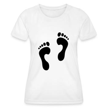 2 empreintes - T-shirt sport Femme - blanc - Devant - AI Model Female 172 dark (172cm)