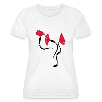 poppies_flowers - T-shirt sport Femme - blanc - Devant - AI Model Female 172 dark (172cm)