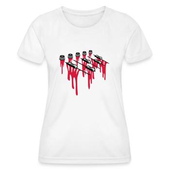 Blut Tropfen Mischpult - Frauen Funktions-T-Shirt - Weiß - Vorne - AI Model Female 172 dark (172cm)
