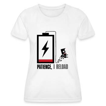 Patience, je recharge... - T-shirt sport Femme - blanc - Devant - AI Model Female 172 dark (172cm)