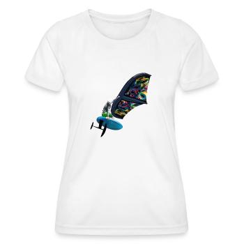 Wing Foil Surf - Women's Functional T-Shirt - white - Front - AI Model Female 172 dark (172cm)