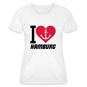 i love hamburg - Frauen Funktions-T-Shirt - Weiß - Vorne - AI Model Female 172 dark (172cm)