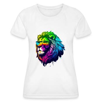 Lion à lunette - T-shirt sport Femme - blanc - Devant - AI Model Female 172 dark (172cm)