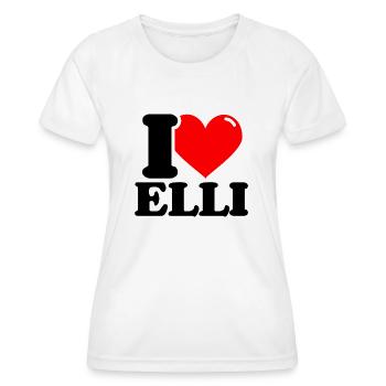 I love elli First name - Women's Functional T-Shirt - white - Front - AI Model Female 172 dark (172cm)
