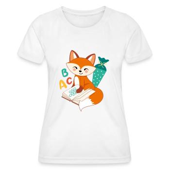 Fuchs mit Schultüte Einschulung Schulkind - Frauen Funktions-T-Shirt - Weiß - Vorne - AI Model Female 172 dark (172cm)