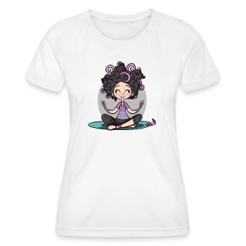 Yoga Lotus Pose - Frauen Funktions-T-Shirt - Weiß - Vorne - AI Model Female 172 dark (172cm)