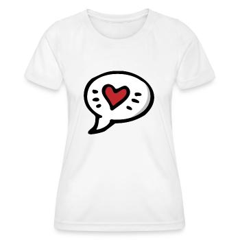 Love you - Love you - Speech bubble with heart - Women's Functional T-Shirt - white - Front - AI Model Female 172 dark (172cm)