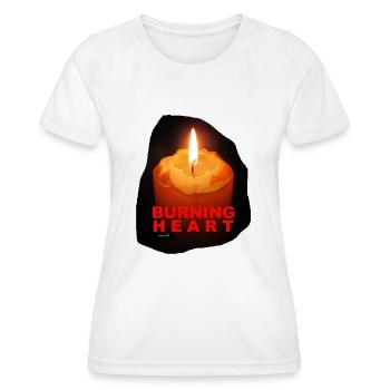ZoffArt BURNING HEART - Frauen Funktions-T-Shirt - Weiß - Vorne - AI Model Female 172 dark (172cm)