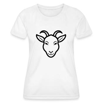 Bouc - T-shirt sport Femme - blanc - Devant - AI Model Female 172 dark (172cm)