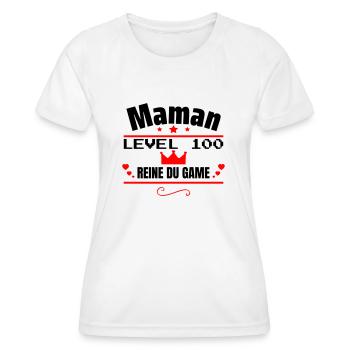Maman Reine du Game Cadeau Fête des mères - T-shirt sport Femme - blanc - Devant - AI Model Female 172 dark (172cm)