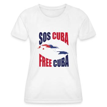 SOS CUBA CUBA GRATUIT CUBA - Frauen Funktions-T-Shirt - Weiß - Vorne - AI Model Female 172 dark (172cm)
