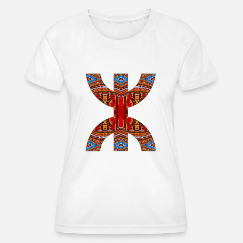 Z IMAZIGHEN TIFINAGH KABYLE FABRICS - Women's Functional T-Shirt - white