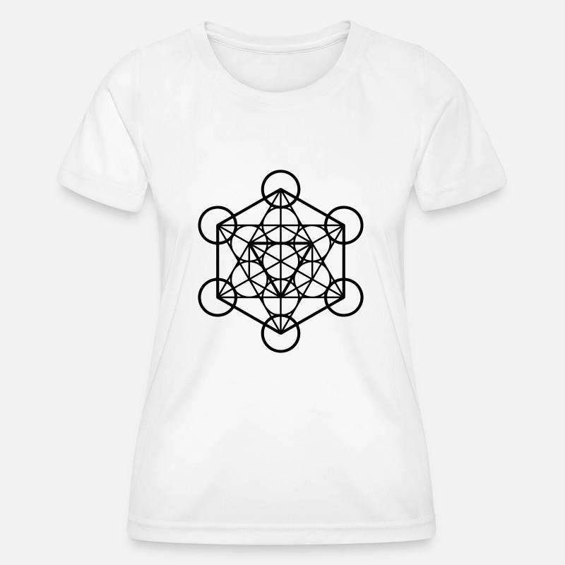 Cube De Métatron - T-shirt sport Femme - blanc