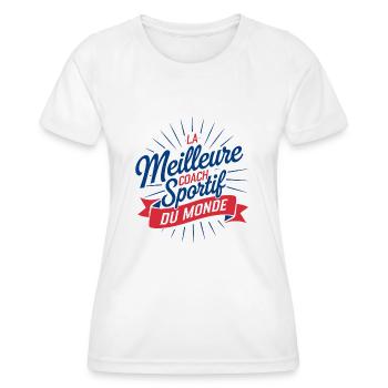 La meilleure coach sportif du monde - T-shirt sport Femme - blanc - Devant - AI Model Female 172 dark (172cm)