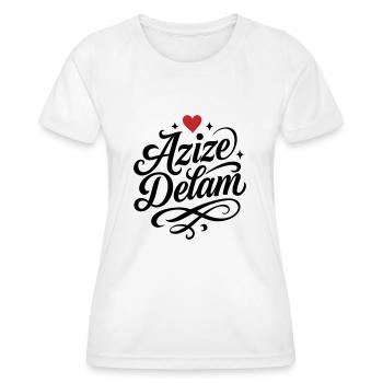 Azize, Delam, Persiska, Iran - Funktions-T-shirt dam - vit - Fram - AI Model Female 172 dark (172cm)