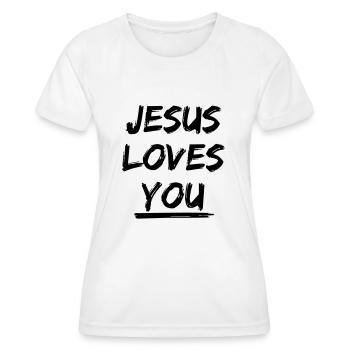 jesus-loves-you - Frauen Funktions-T-Shirt - Weiß - Vorne - AI Model Female 172 dark (172cm)