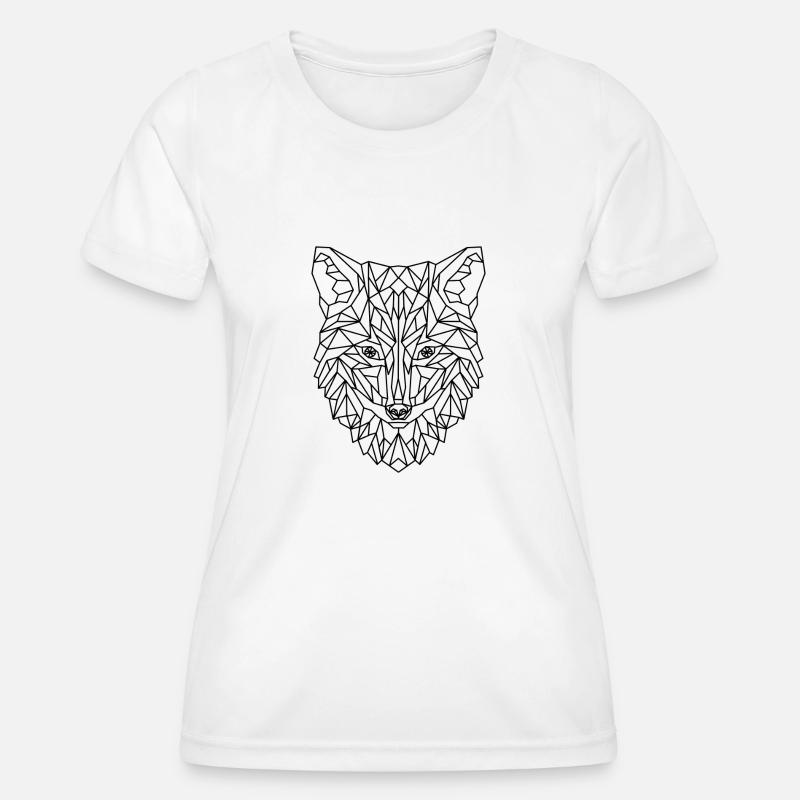 Fox Wolf Dog Geometric - Women's Functional T-Shirt - white