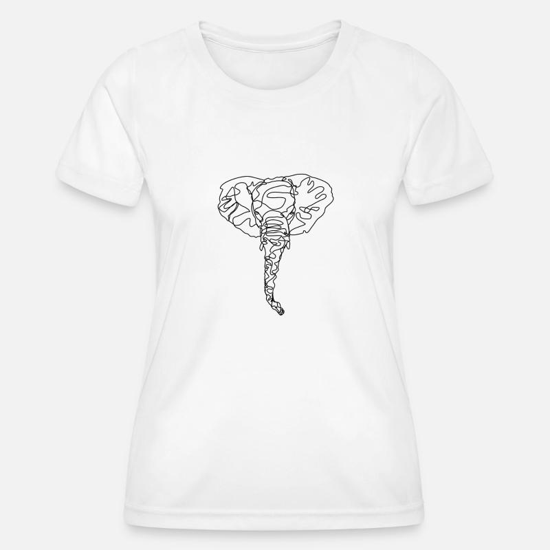 Elephant with a line - Women's Functional T-Shirt - white