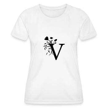 V prénom - T-shirt sport Femme - blanc - Devant - AI Model Female 172 dark (172cm)