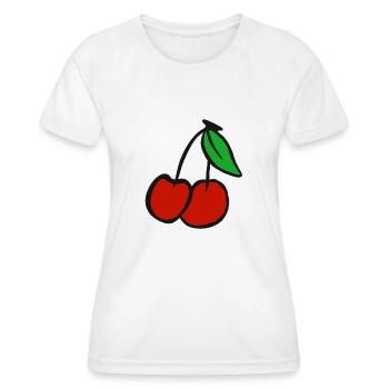 Cherry fruit cherries orchard healthy fruit - Women's Functional T-Shirt - white - Front - AI Model Female 172 dark (172cm)
