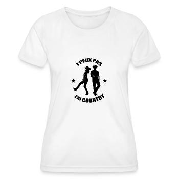 J' peux pas j'ai danse country danseurs USA Paris - T-shirt sport Femme - blanc - Devant - AI Model Female 172 dark (172cm)