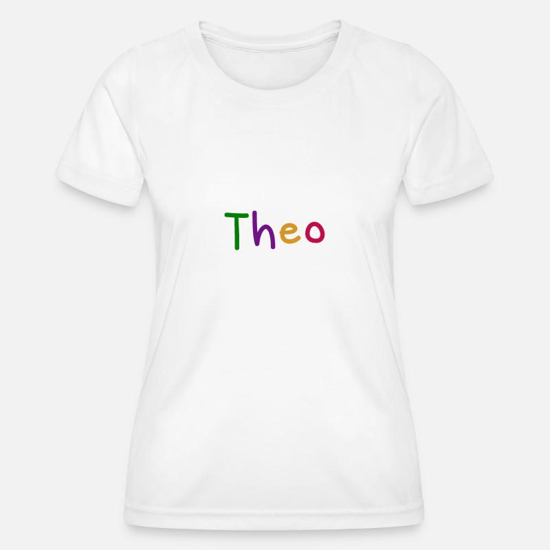 Theo first name boy name colored font colored - Women's Functional T-Shirt - white