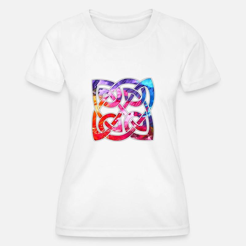 Colorful celtic knot design - Women's Functional T-Shirt - white