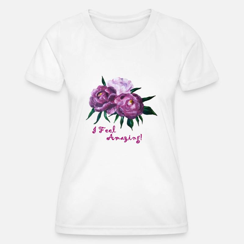 feel amazing peonies - Women's Functional T-Shirt - white
