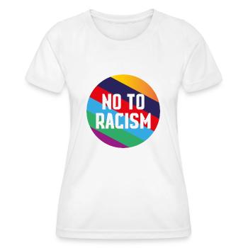 No to Racism - Frauen Funktions-T-Shirt - Weiß - Vorne - AI Model Female 172 dark (172cm)