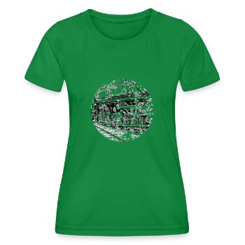 Dampflok - Frauen Funktions-T-Shirt - Kelly Green - Vorne - AI Model Female 172 dark (172cm)