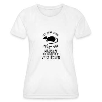 Keine Angst vor Mäusen Lustiger Spruch - Frauen Funktions-T-Shirt - Weiß - Vorne - AI Model Female 172 dark (172cm)