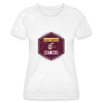 Make crepes not war - T-shirt sport Femme - blanc - Devant - AI Model Female 172 dark (172cm)