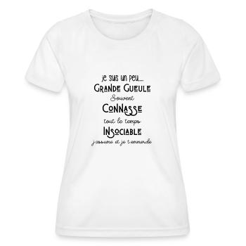 je suis un peu grande gueule citation humour - T-shirt sport Femme - blanc - Devant - AI Model Female 172 dark (172cm)