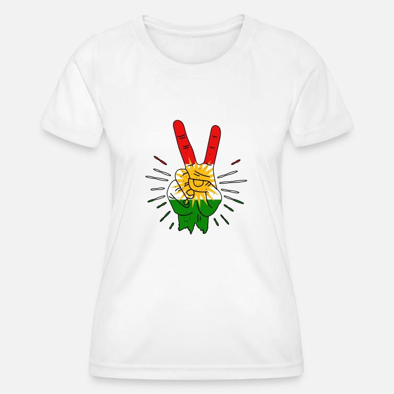 Kurdistan Peace Finger - Women's Functional T-Shirt - white